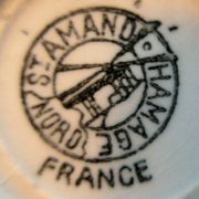 Old vintage bowl, geometric décor and free shapes by St Amand and Hamage