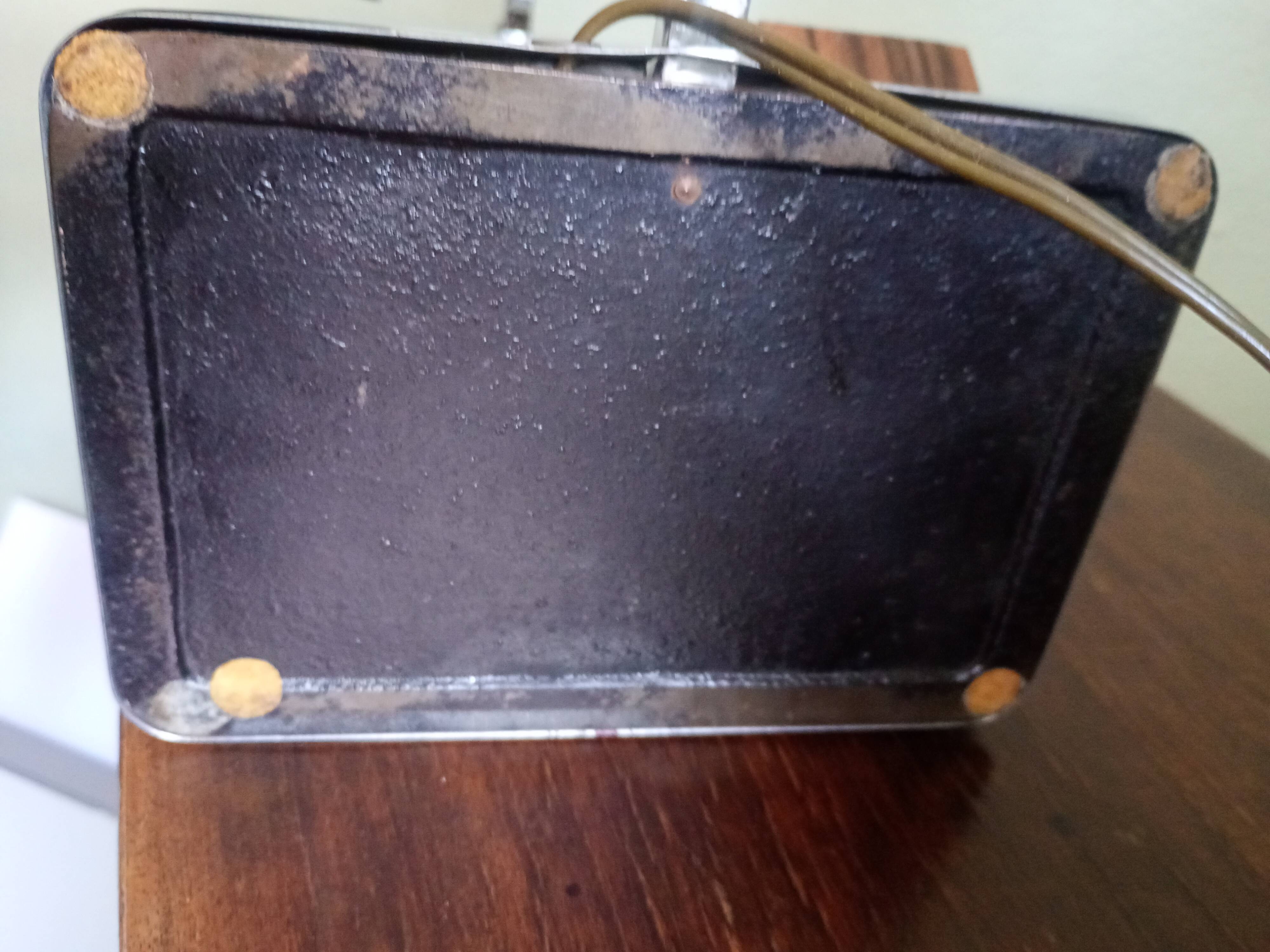 Vintage desk lamp - chrome steel + inkwell + card holder and rosewood pen