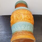 Old West Germany vase brown & green ceramic 70s vintage