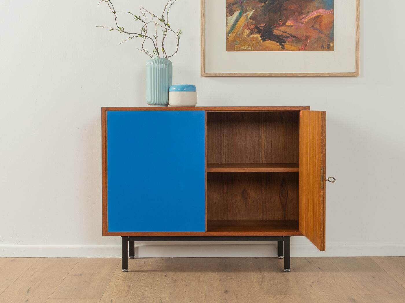 Commode bleue élégante des années 1960 par DeWe