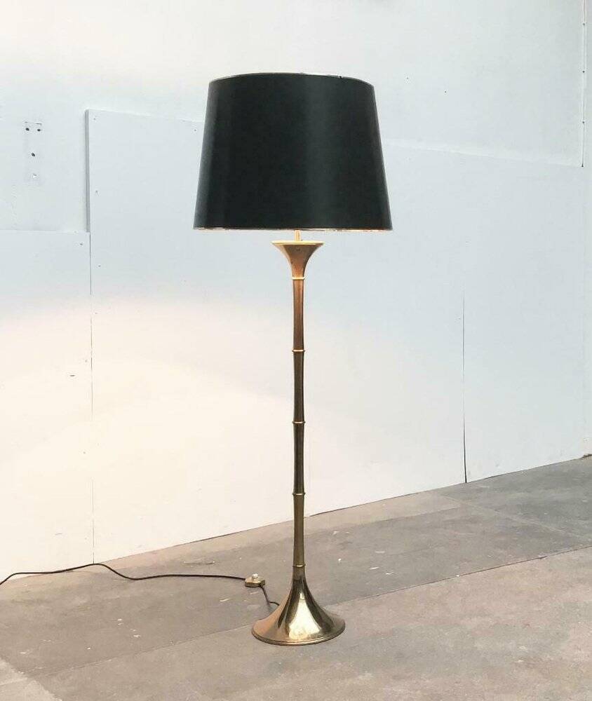 Hollywood Regency bamboo floor lamp by Ingo Maurer for M Design, 1960s.