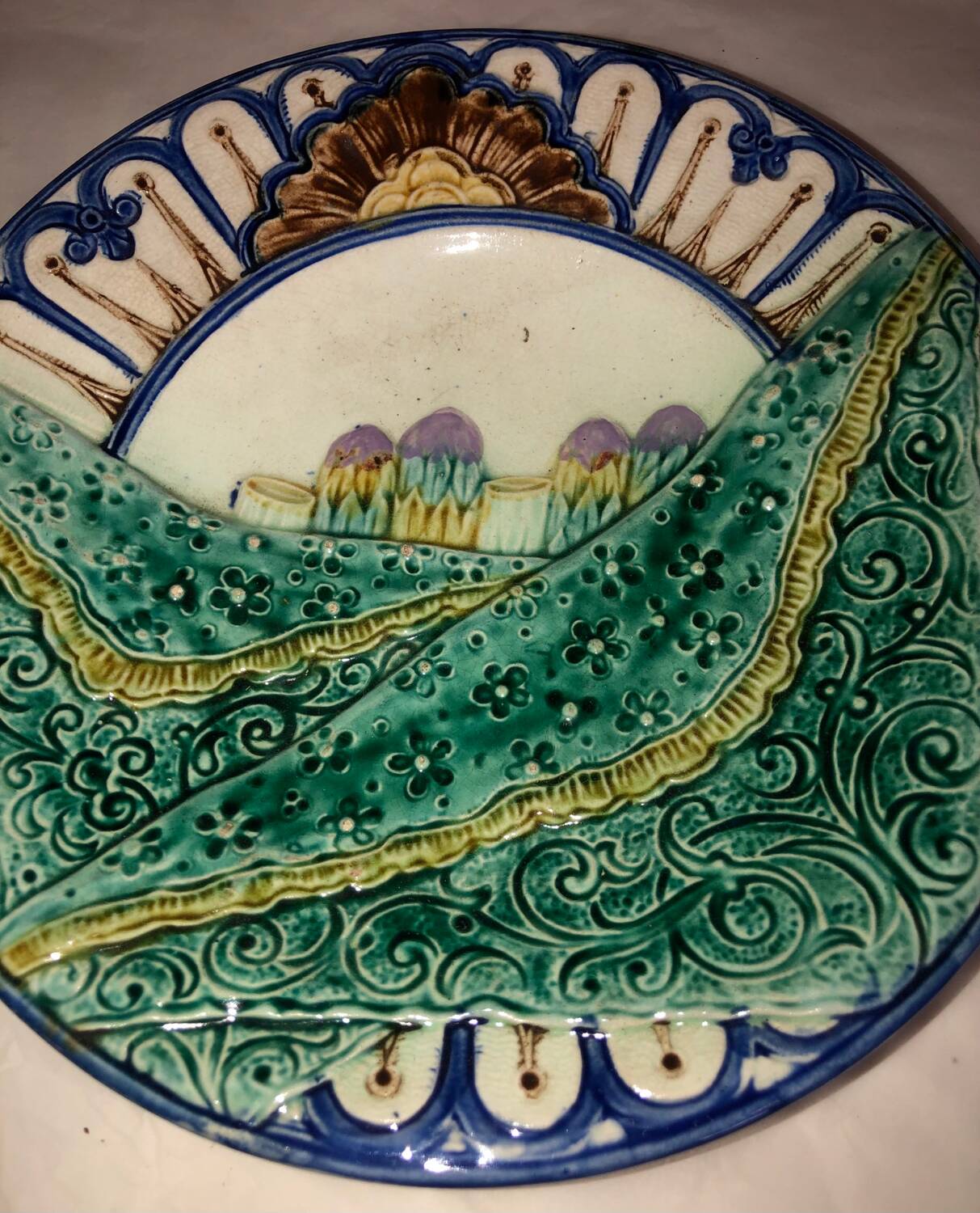 Asparagus plate barbotine Wasmuel