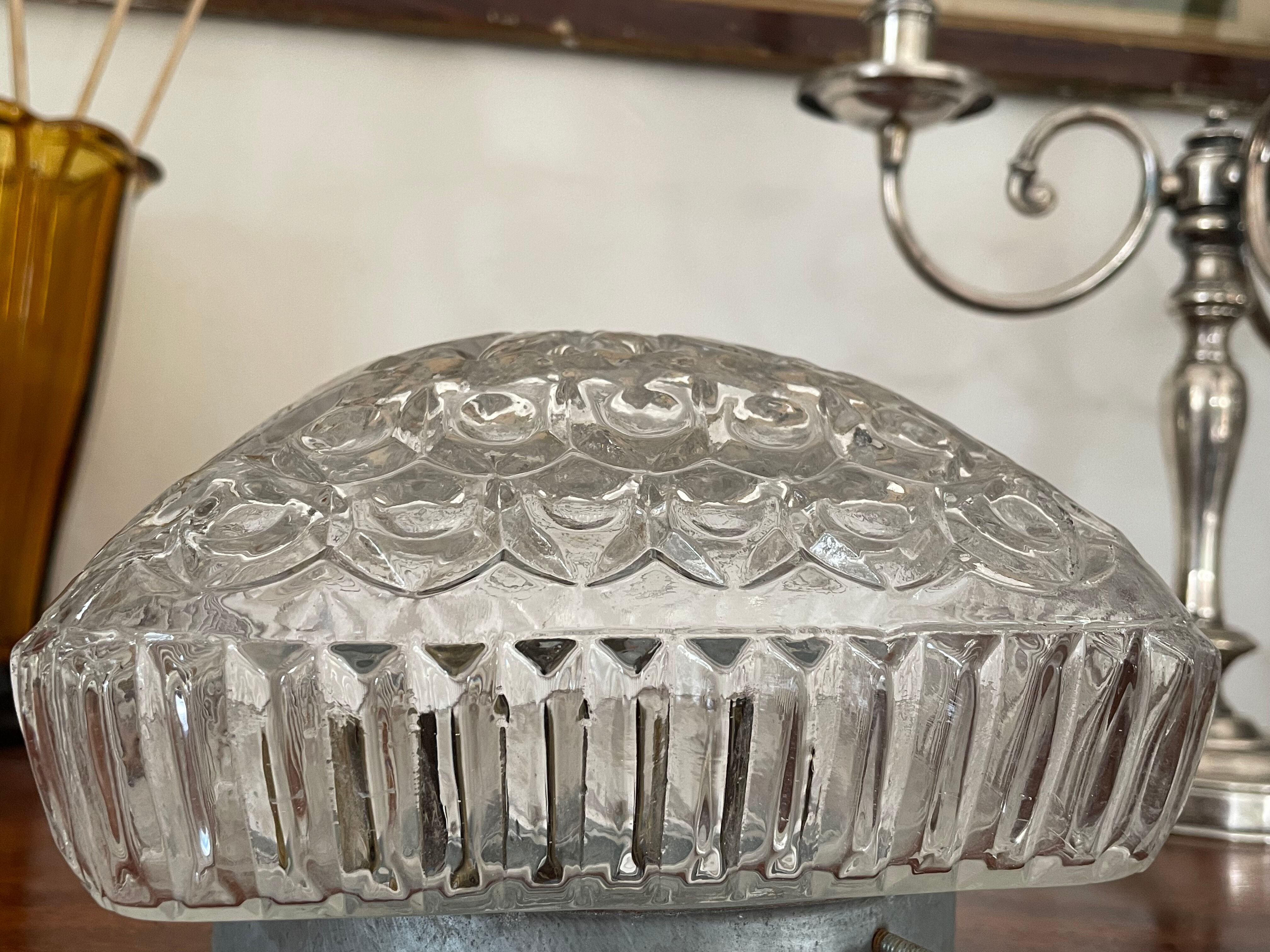 Vintage molded glass ceiling lamp