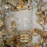 Vase in fine transparent and opaque glass with gilding