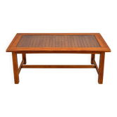 Table exotique Thaïlande en verre et bois massif 