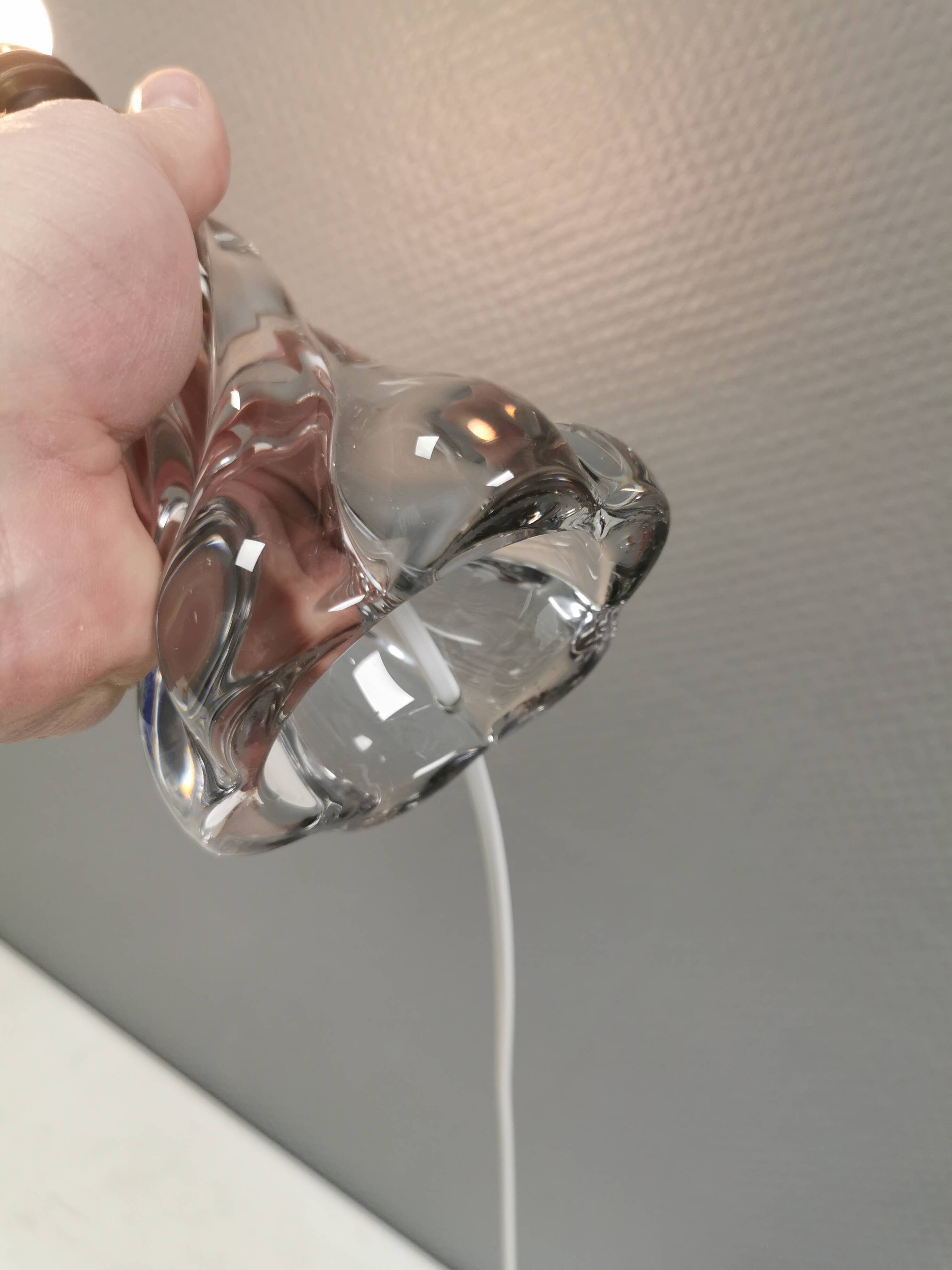 Crystal table lamp from Vannes-le-Châtel, France, 1960s.