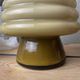 Pair Mid Century Modern olive green hlass table lamps