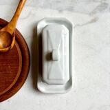 Beurrier Pillivuyt en porcelaine blanche