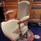 Fauteuil cabriolet velours vert d'époque XVIIIe Louis XVI