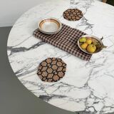 60s marble table with chrome cross base