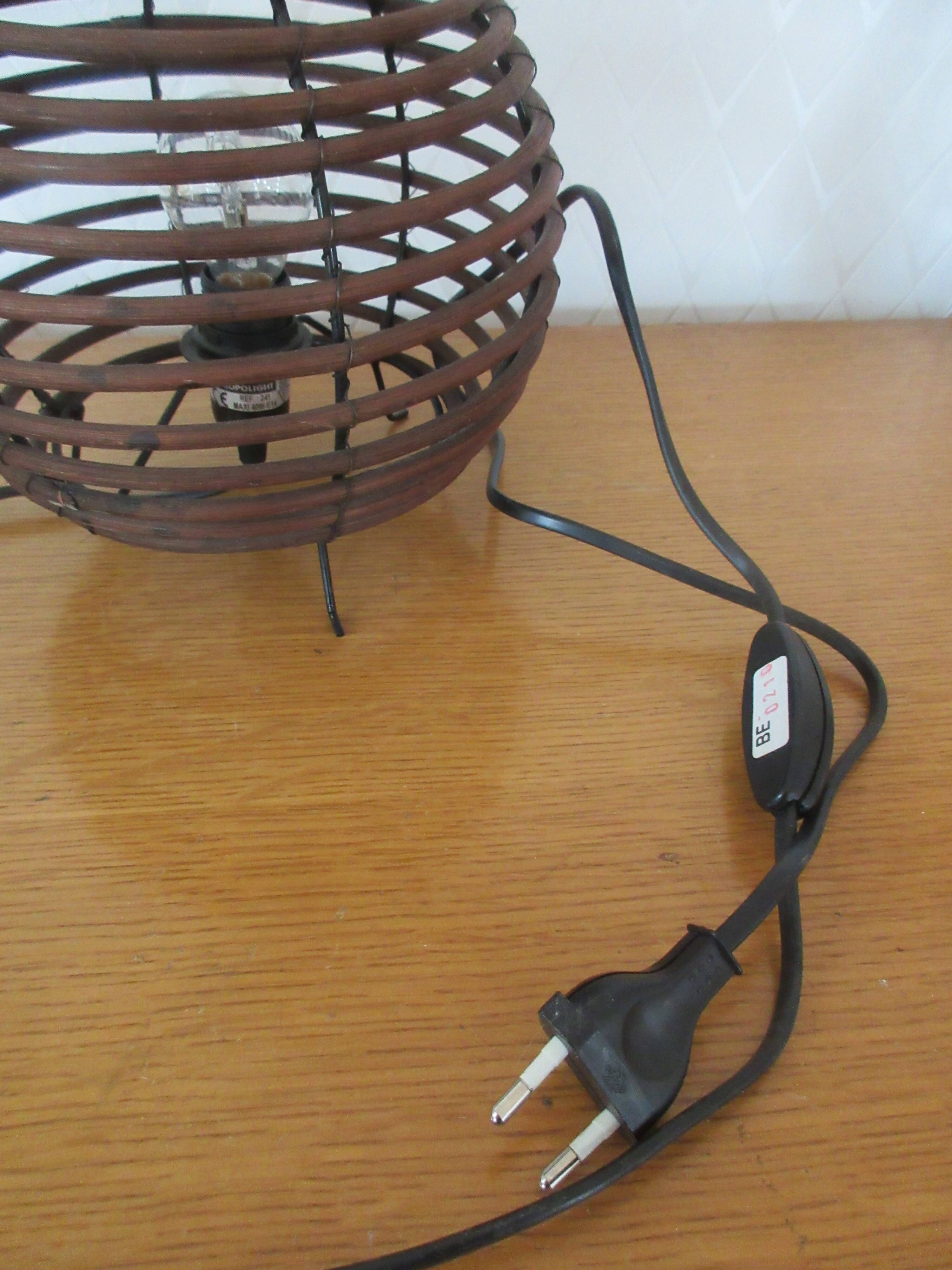Vintage wicker ball lamp
