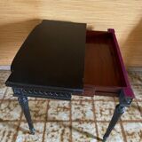 Napoleon iii game table console in blacked wood with purple play mat