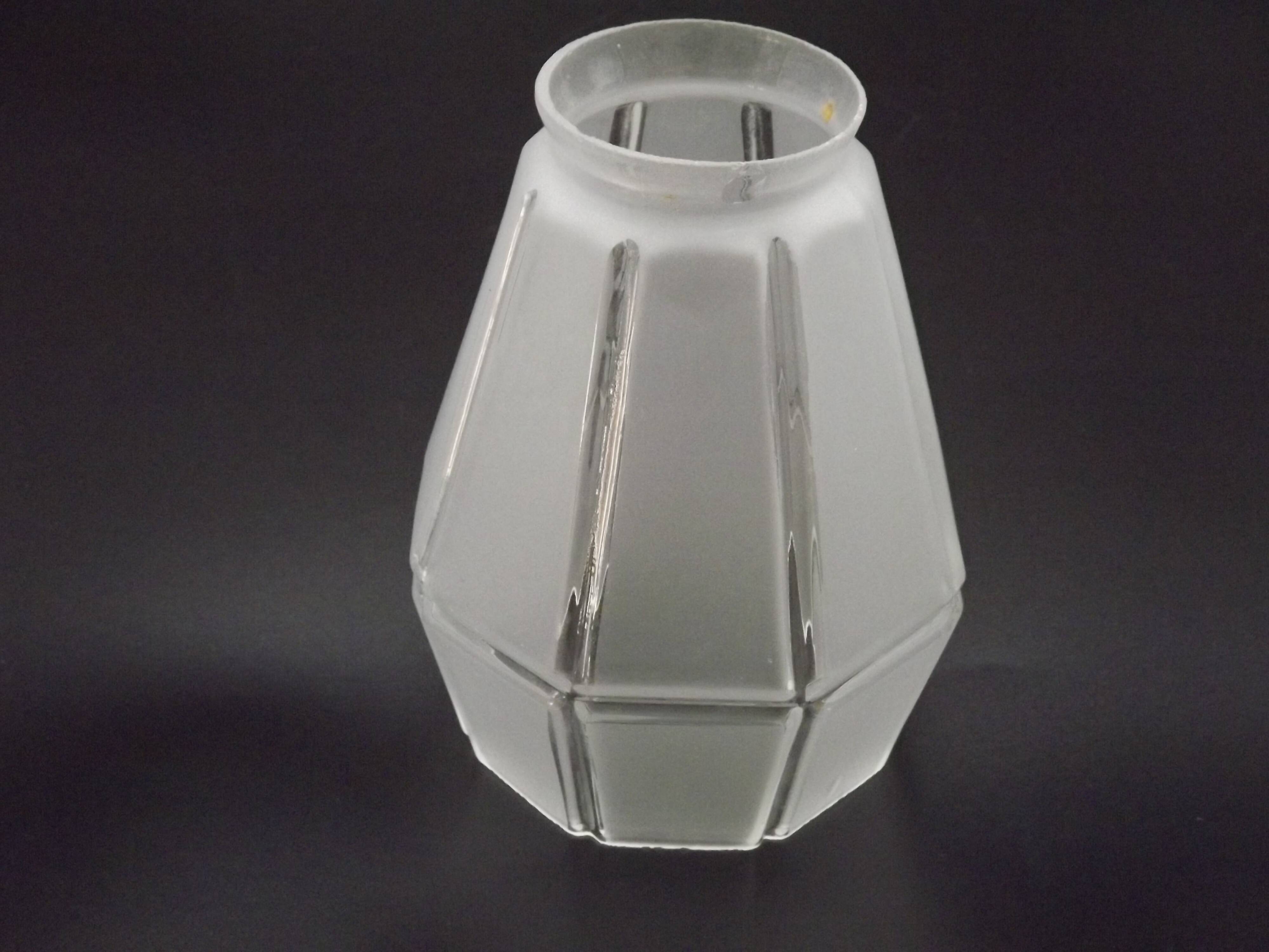 French Vintage Art Deco Replacement Shade With Grooved Abstract Design 0184