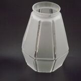 French Vintage Art Deco Replacement Shade With Grooved Abstract Design 0184