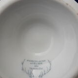 4 small porcelain mazagrans workshop of the Tabalou scenes gallant Fragonard style H 8 cm