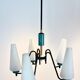 Dutch suspension lamp in wood steel and opaline glass