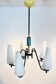 Dutch suspension lamp in wood steel and opaline glass