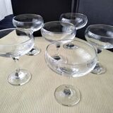 6 Large champagne glasses in plain glass or for starters or desserts