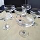 6 large champagne glasses in plain glass for starters or dessert.