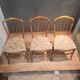Set of 3 Napoleon III chairs in gilded wood