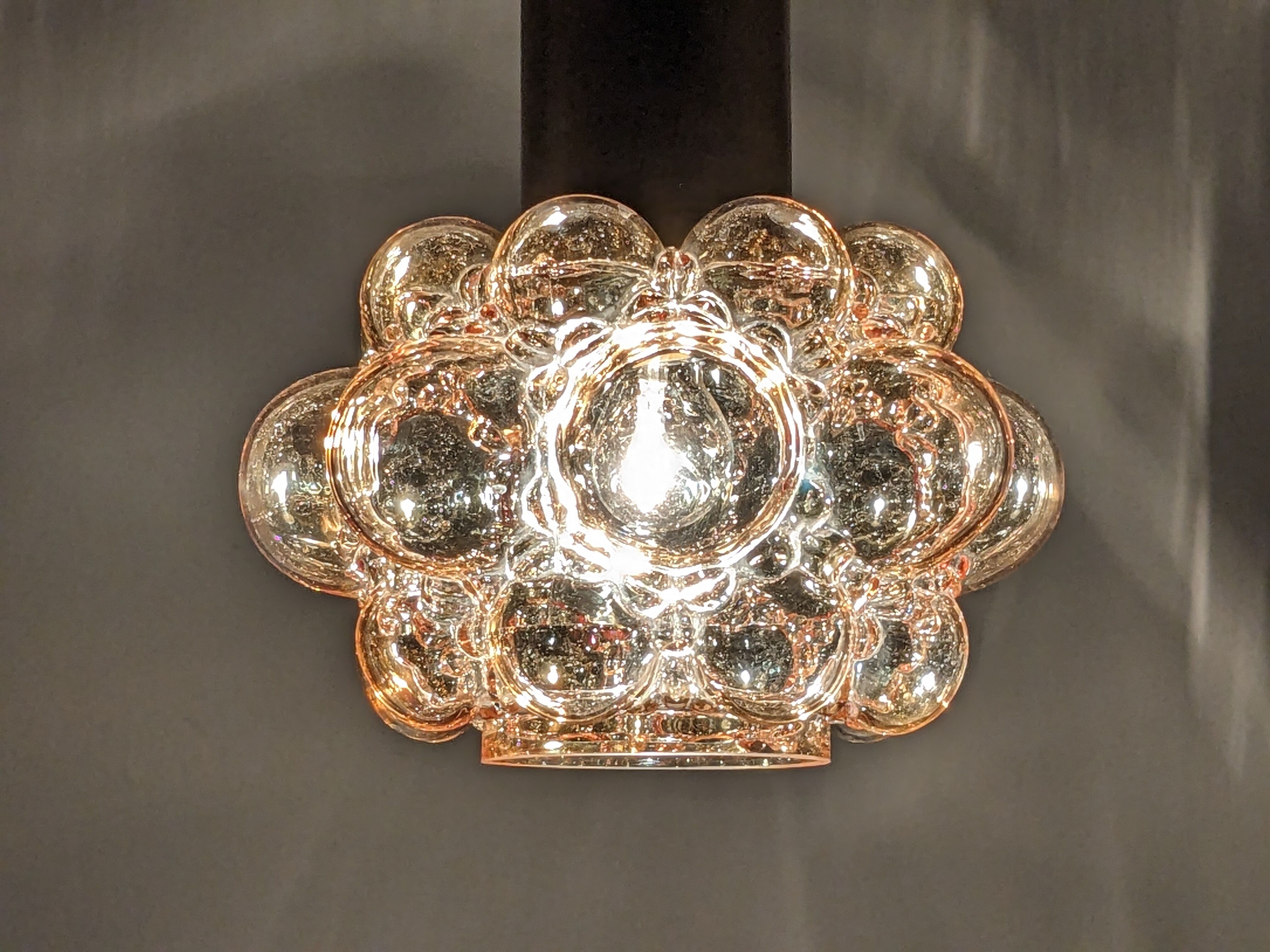 Amber bubble pendant lamp by Helena Tynell for Limburg 60s/70s