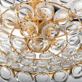 Gilded Brass and Crystal Chandelier by Palwa 1970s