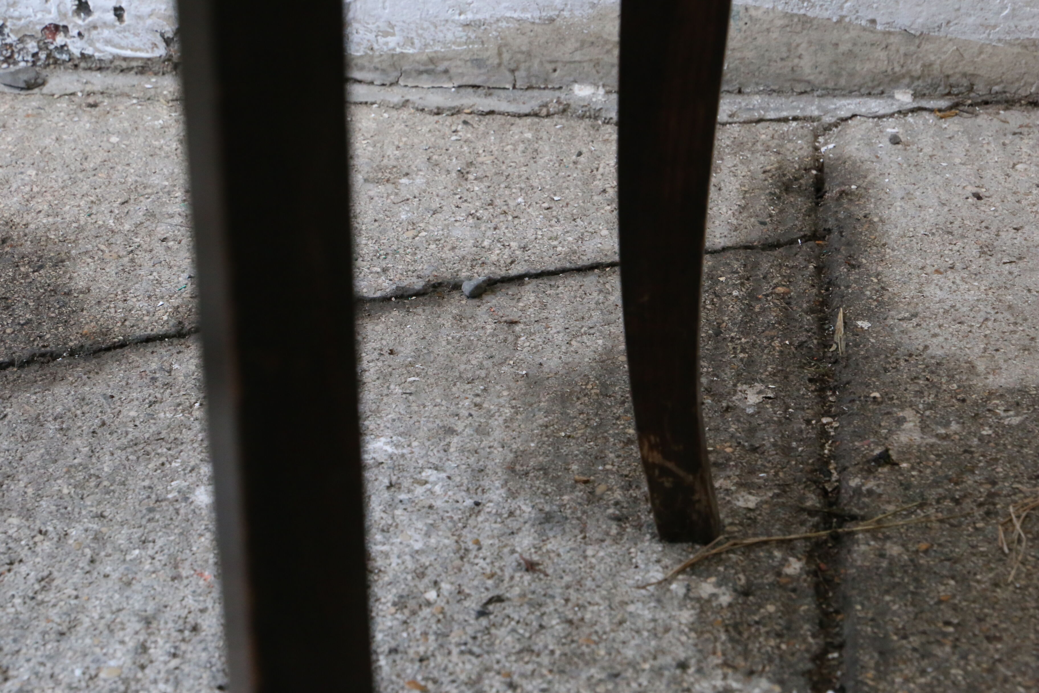 Dark wood and green velvet bridge chair