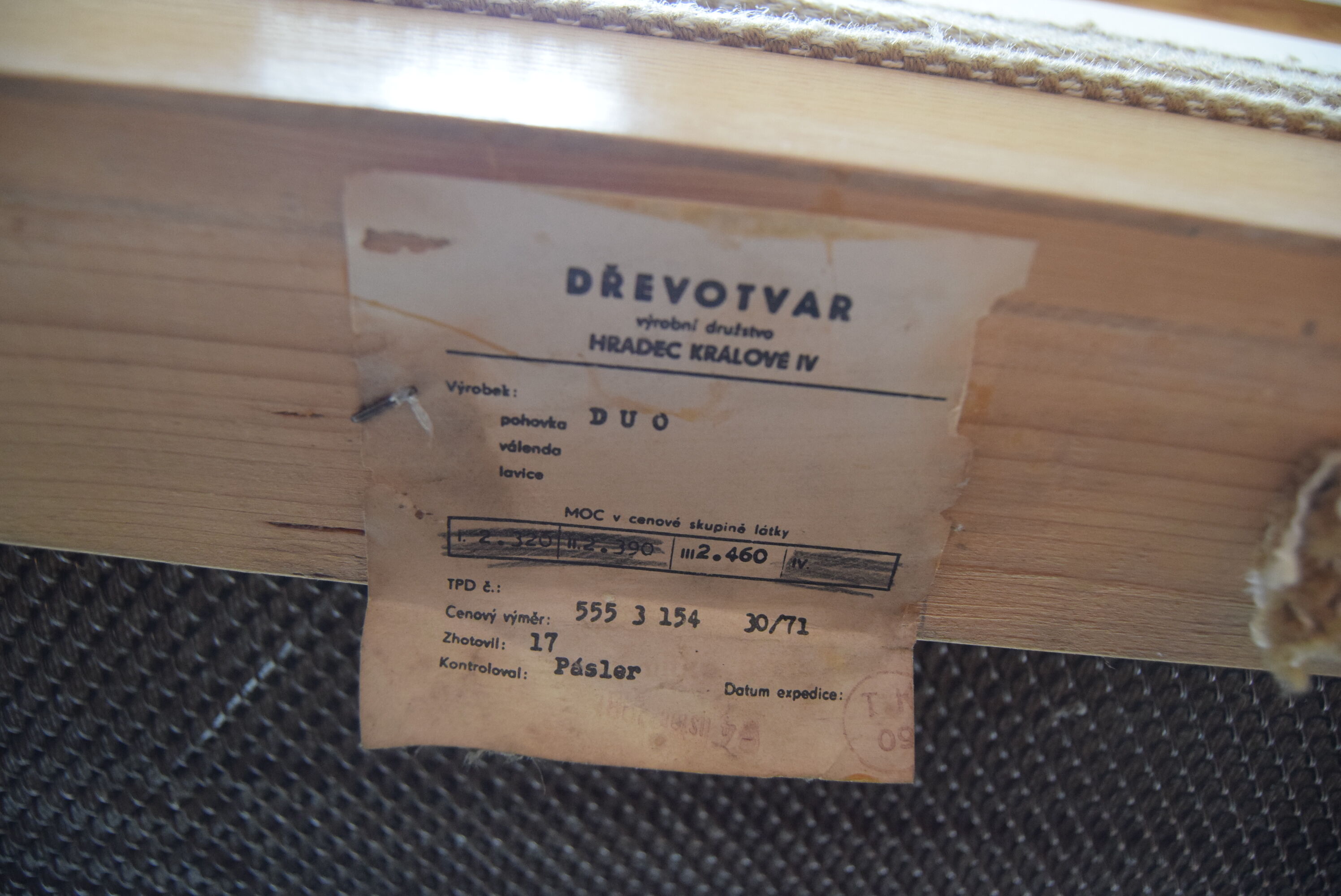 Mid-century Sofa or Daybed by Drevotvar/1970's.