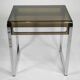 Table basse plexiglas et chrome - design 1970
