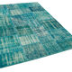 Hand-Knotted Oriental Overdyed 173 cm x 240 cm Turquoise Patchwork Carpet