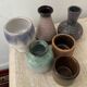 Series of 6 vintage miniature vases