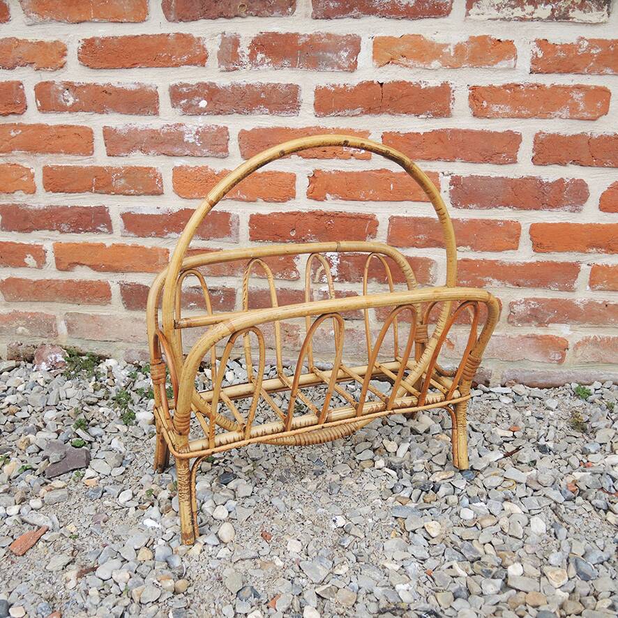 Antique bamboo magazine rack