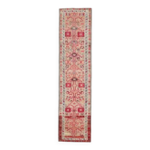 1970s Vintage Turkish Hand-Knotted Wool Cotton Beige Runner Rug 80x348