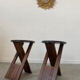 Lot 2 wooden stools
