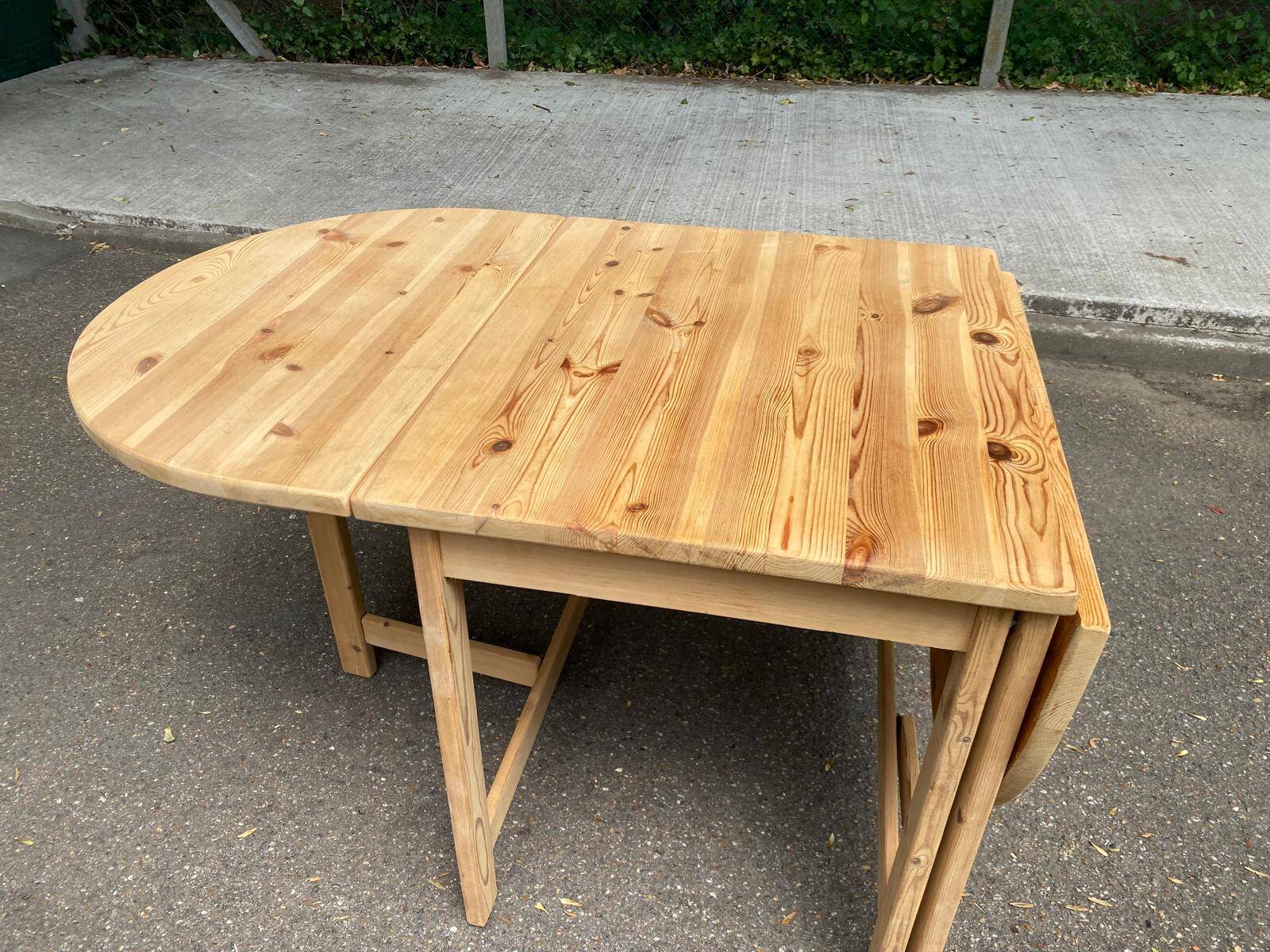 Extendable dining table with leaves renovated by Karin Mobring for Ikea 1970