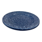 Set of 2 blue plates with white dots