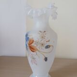 Antique vase, opalescent and floral.