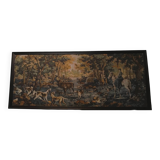 Vintage Hunting Scene Framed Wall Tapestry 179x74