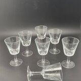 Aperitif glasses with chiseled pattern of ears of corn and flowers