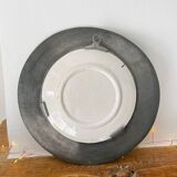 Assiette décoration étain et porcelaine Bassano