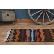 1970s Vintage Turkish Handmade Wool & Cotton Orange Runner Rug 70x311