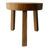 Solid oak tripod stool, circa 1970