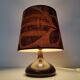 Vintage ceramic lamp signed F. Comte lampshade flowers