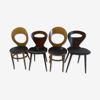 Suite of 4 bistro chairs Baumann Model Ant and Vintage Seagull