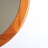 Miroir rond en pin, années 70