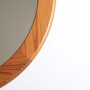Round pine mirror, 1970s