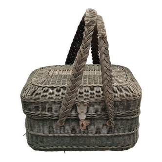 Wicker fishing basket