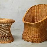 Vintage rattan armchair from the 60s/70s design