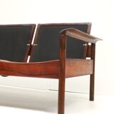 Rare vintage 4-seater rosewood Leolux sofa made in the 1960s