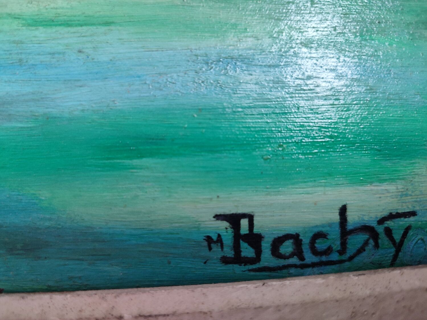Old oil painting on panel signed